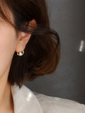 Minimalist Pearl Commuter Stud Earrings Women's Sterling Silver Earrings Daily Versatile Occupational Small Drop Earrings Temperament HZ1022