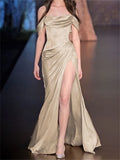 Sheath Prom Dresses Minimalist Dress Evening Party Dress Sleeveless Prom Dress HZ1022