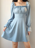 A Line Long Sleeve Little Dress Black Dress HZ1022