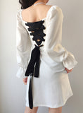 A Line Long Sleeve Little Dress Black Dress HZ1022