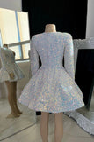 Amazing V-neck A-line Mini 17th Birthday Dresses White Birthday Outfit HZ1022
