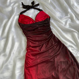 Beautiful Halter Birthday Party Dresses Red Prom Dresses HZ1022