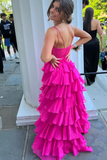 Ball Gown Hot Pink Straps Evening Party Dress Prom Dress HZ1022