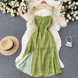Cute Spaghetti Straps Short Floral Dress Women Dress HZ1022