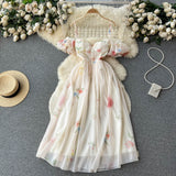 Sexy Spaghetti Straps Floral Dress Women Holiday Dress HZ1022