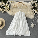 Cute Spaghetti Straps Backless Short Dress Women Holiday Dress HZ1022