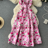 Sexy Scoop Floral Dress Women Holiday Dress HZ1022