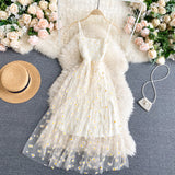 Cute spaghetti straps floral dress women's dress HZ1022