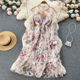 Cute long sleeves floral dress women's dress HZ1022