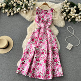 Sexy Scoop Floral Dress Women Holiday Dress HZ1022