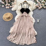 Sexy Spaghetti Straps Backless Dress Women Summer Holiday Dress HZ1022
