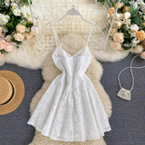 Sexy Spaghetti Straps Lace Short Dress Women Holiday Dress HZ1022
