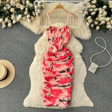 Sexy Spaghetti Straps Floral Dress Hot Women Dress HZ1022