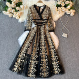 Cute embroidery floral dress women's dress HZ1022