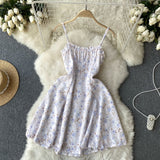 Cute Straps Mint Green Short Floral Dress Women Holiday Dress HZ1022