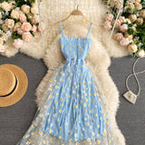 Cute spaghetti straps floral dress women's dress HZ1022