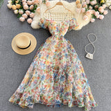 Cute Spaghetti Straps Backless Short Floral Dress Women Dress HZ1022