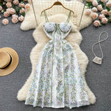 Sexy A line Spaghetti Straps Flower Dress Women Evening Dress HZ1022