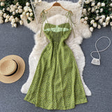 Cute Spaghetti Straps Short Floral Dress Women Dress HZ1022