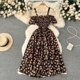 Sexy Straps Summer Dress Women Floral Holiday Dress HZ1022