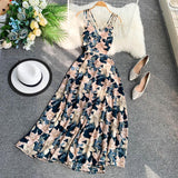 Sexy Spaghetti Straps Summer Backless Floral Dress Hot Women Dress HZ1022