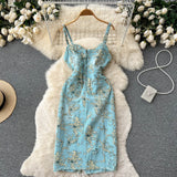 Sexy Spaghetti Straps Summer Floral Dress Women Holiday Dress HZ1022