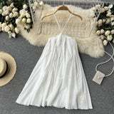 Cute Spaghetti Straps Backless Short Dress Women Holiday Dress HZ1022