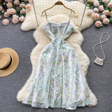 Sexy A line Spaghetti Straps Flower Dress Women Evening Dress HZ1022
