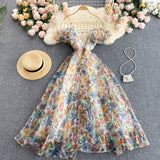 Cute Spaghetti Straps Backless Short Floral Dress Women Dress HZ1022