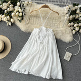Cute Spaghetti Straps Backless Short Dress Women Holiday Dress HZ1022