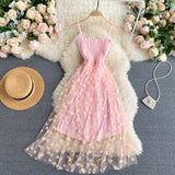 Cute spaghetti straps floral dress women's dress HZ1022