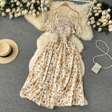 Sexy Straps Summer Dress Women Floral Holiday Dress HZ1022