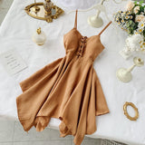 Sexy Irregular Design Spaghetti Straps Short Women Dress HZ1022