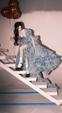 Elegant High Low Blue Floral Prom Dresses Long Formal Dress HZ1022