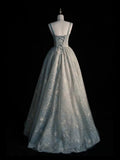 Beautiful A line Sage Green Long Tulle Prom Dress HZ1022