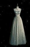 Beautiful A line Sage Green Long Tulle Prom Dress HZ1022