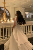 A Line Square Neck Prom Dress Elegant Evening Gown HZ1022