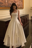 A Line Square Neck Prom Dress Elegant Evening Gown HZ1022