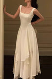 A Line Square Neck Prom Dress Elegant Evening Gown HZ1022