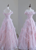 Women High Feeling Pink Fairy Prom Dress Long Party Dresses HZ1022