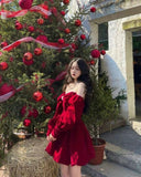 Sexy A line Burgundy 18th Long Sleeves Birthday Dresses Short Birthday Outfits HZ1022