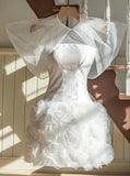 Vintage Sheath White Homecoming Dresses 16th Birthday Outfits HZ1022