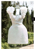 Sexy Sheath Straps White Sequin Homecoming Dress 16th Birthday Outfits HZ1022