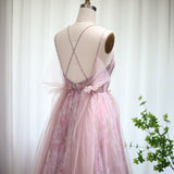Spaghetti Straps Backless Formal Prom Dresses for Wedding Party HZ1022