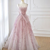 Spaghetti Straps Backless Formal Prom Dresses for Wedding Party HZ1022