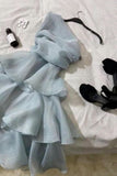 vintage a-line one shoulder homecoming dress 18th birthday outfits HZ1022