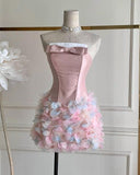 vintage sheath pink homecoming dress 18th birthday outfits HZ1022