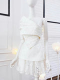 vintage a line white lace homecoming dress 18th birthday outfits HZ1022