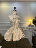 vintage a line satin black homecoming dress 18th birthday outfits HZ1022