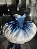 chic ball gown ombre blue homecoming dress 16th birthday outfits HZ1022